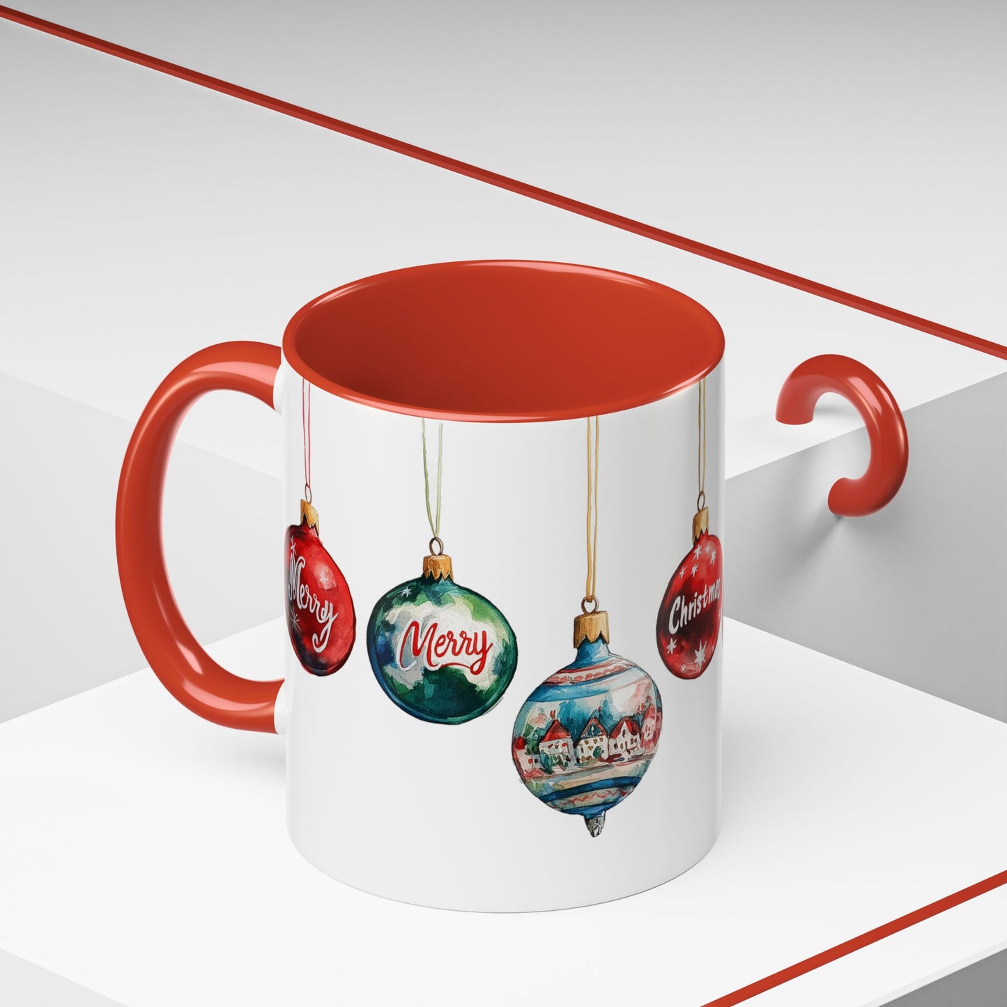 Hanging Christmas Ornaments Mug – Festive Holiday Coffee Cup (11oz)