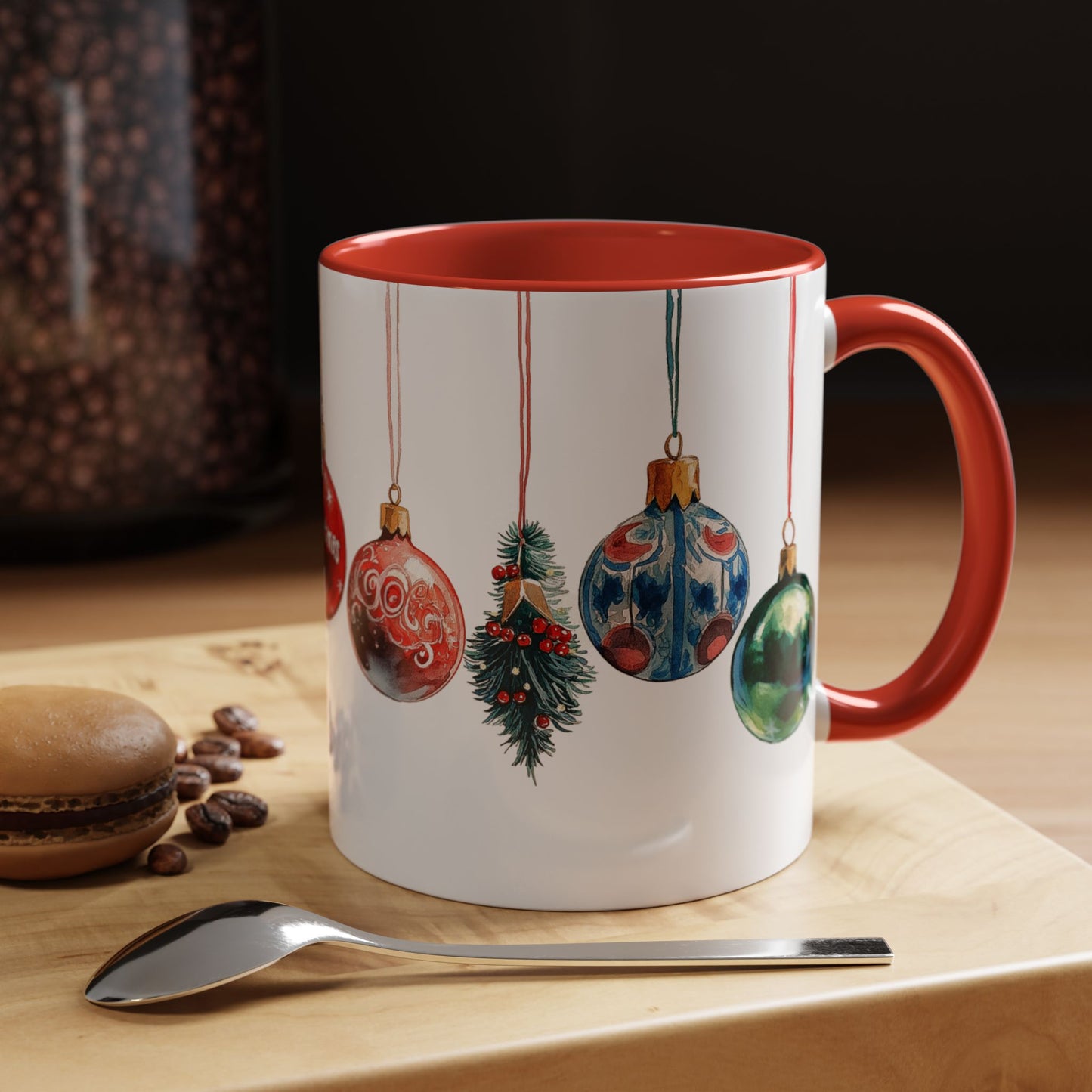 Hanging Christmas Ornaments Mug – Festive Holiday Coffee Cup (11oz)