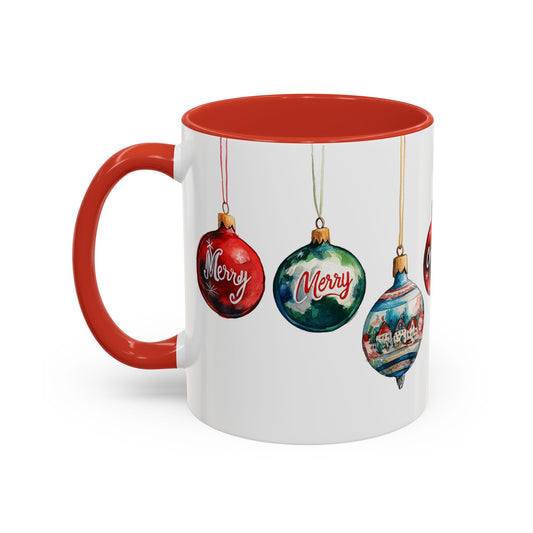 Hanging Christmas Ornaments Mug – Festive Holiday Coffee Cup (11oz)