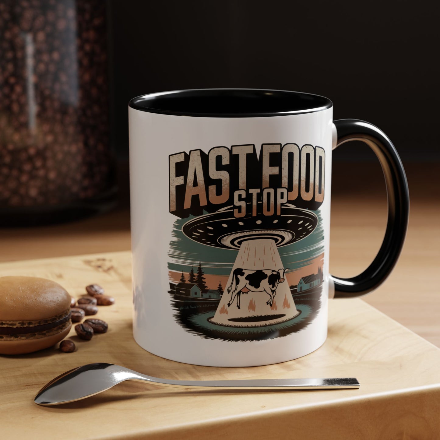 Fast Food Stop UFO Mug – 11oz of Cosmic Humor