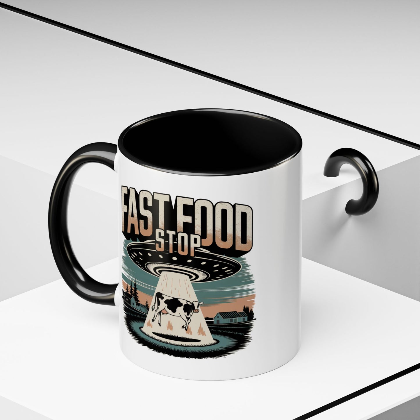 Fast Food Stop UFO Mug – 11oz of Cosmic Humor