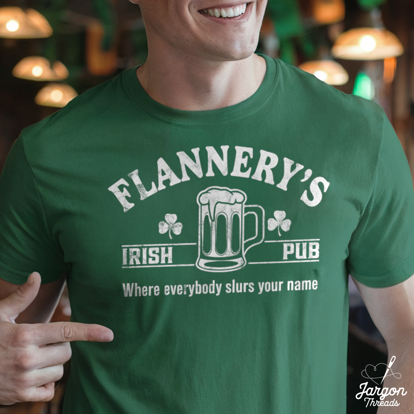 Personalized Irish Pub T-Shirt, "Where Everybody Slurs Your Name".