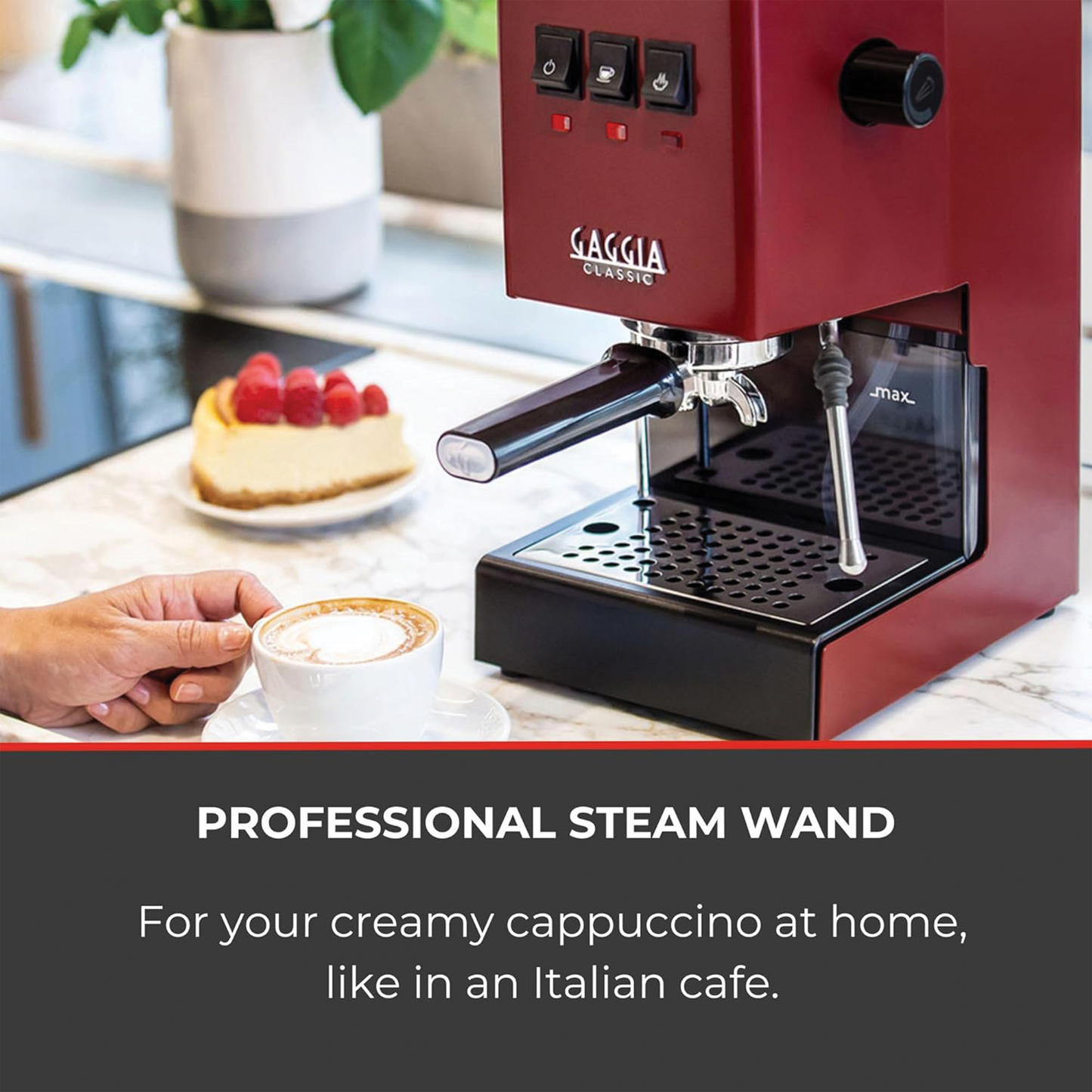 Gaggia Classic Pro Espresso Machine – Cherry Red