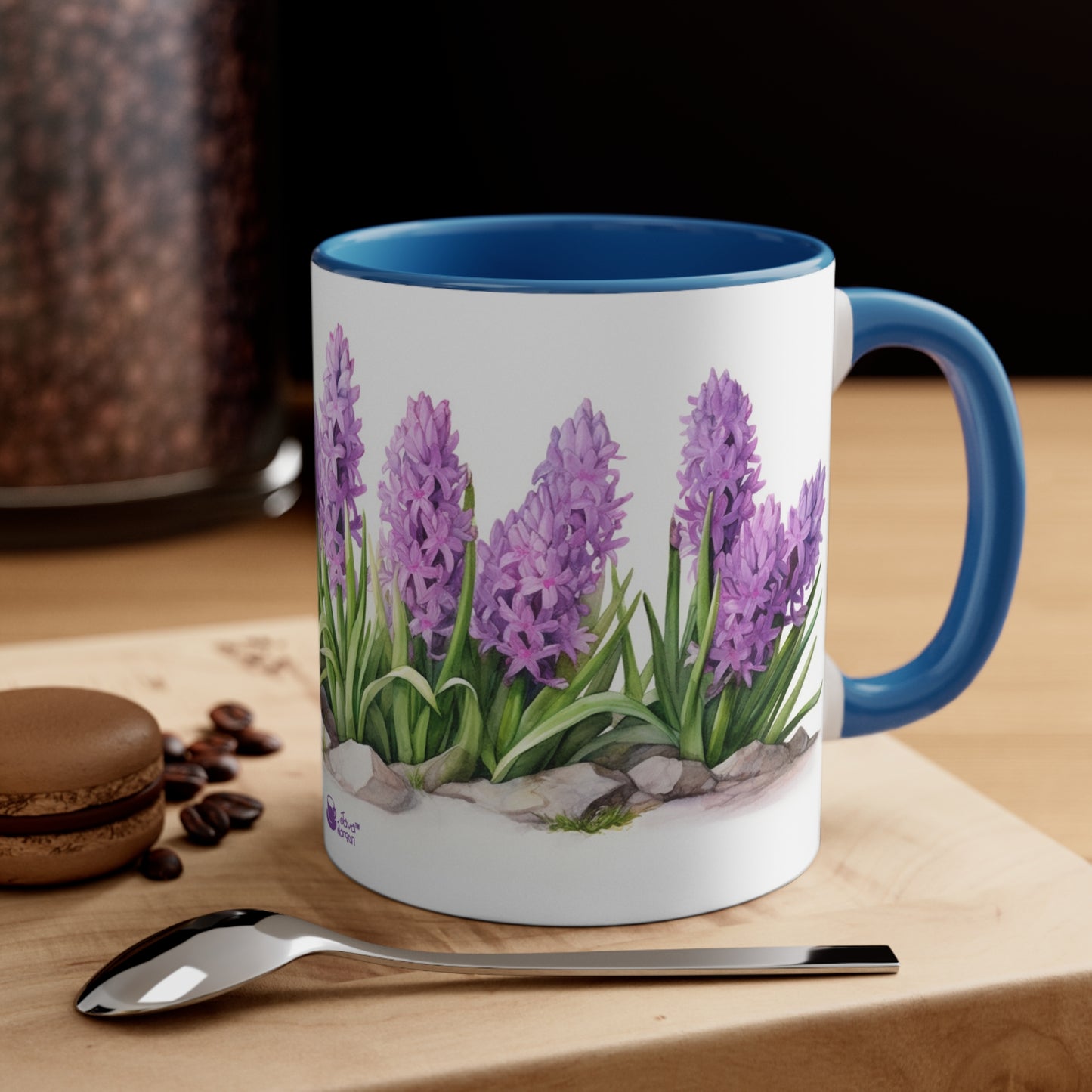 Hyacinth Blooms, Collectible Floral Watercolor ACCENT Coffee Mug 11oz