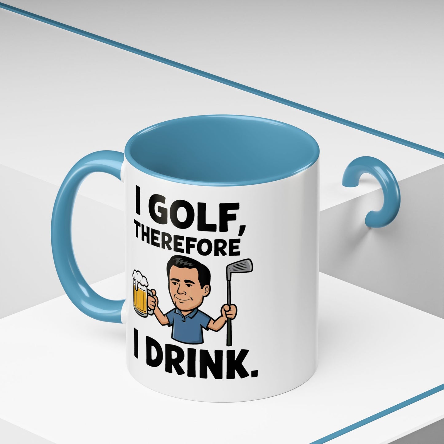 I Golf, Therefore, I Drink" Mug – 11oz A Toast to the Game