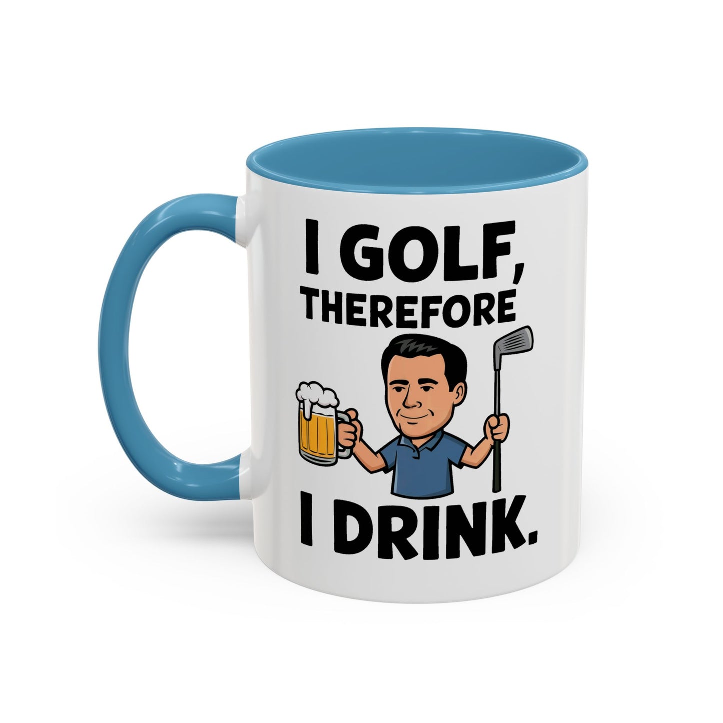 I Golf, Therefore, I Drink" Mug – 11oz A Toast to the Game