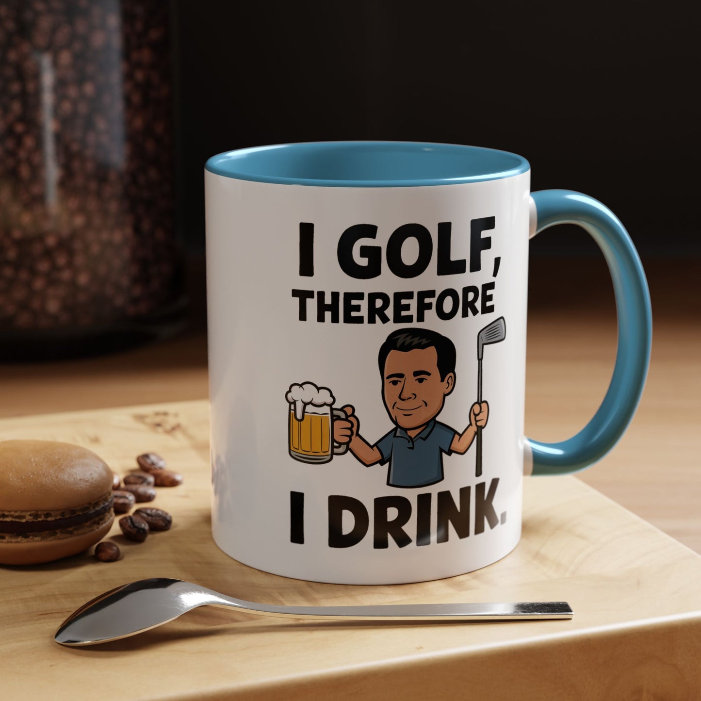 I Golf, Therefore, I Drink" Mug – 11oz A Toast to the Game