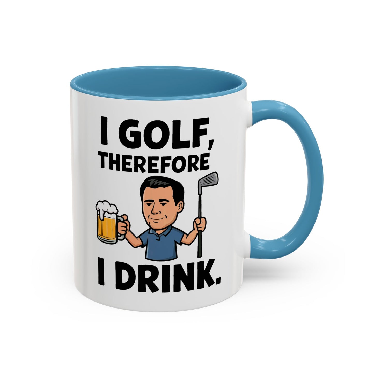 I Golf, Therefore, I Drink" Mug – 11oz A Toast to the Game