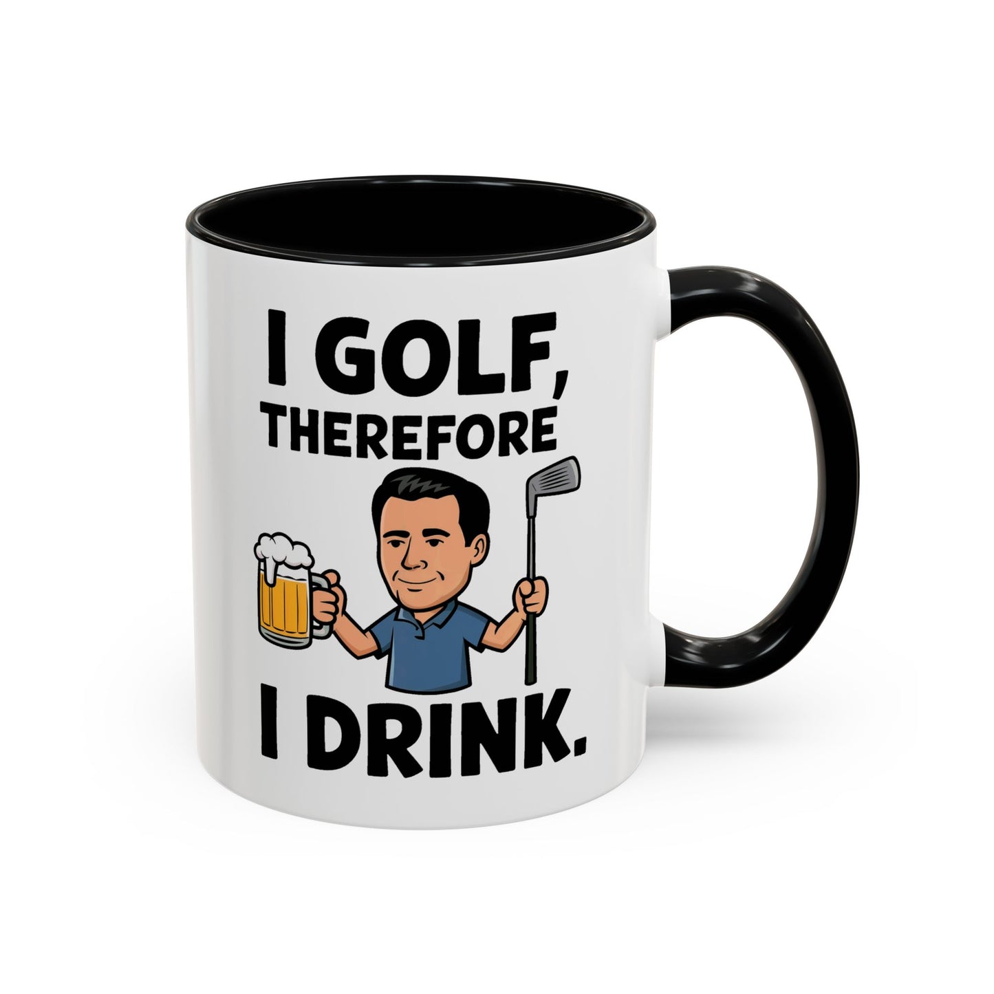 I Golf, Therefore, I Drink" Mug – 11oz A Toast to the Game