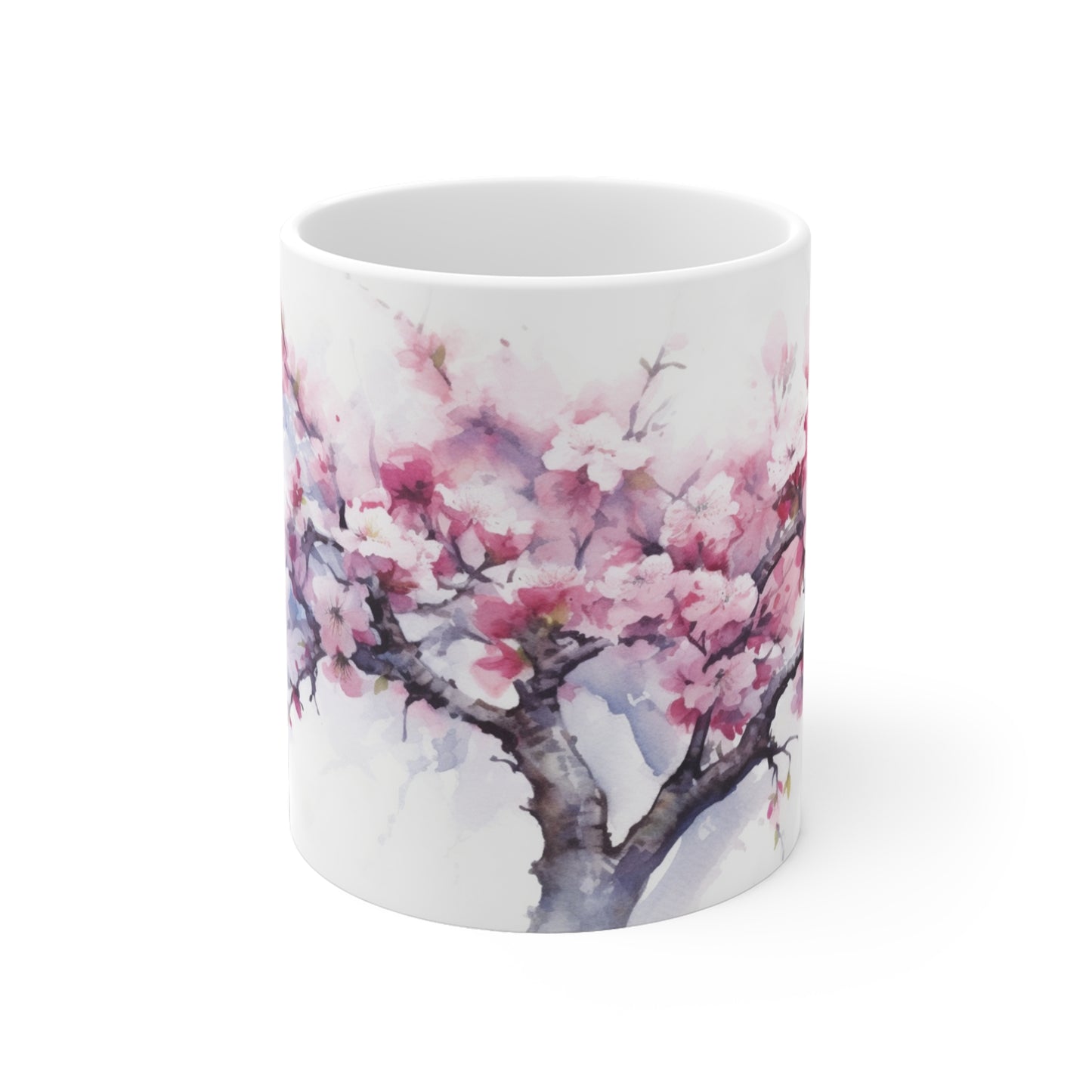 Sakura Serenity, Watercolored Japanese Cherry Blossom Collectible floral inspired 11oz Coffee mug.