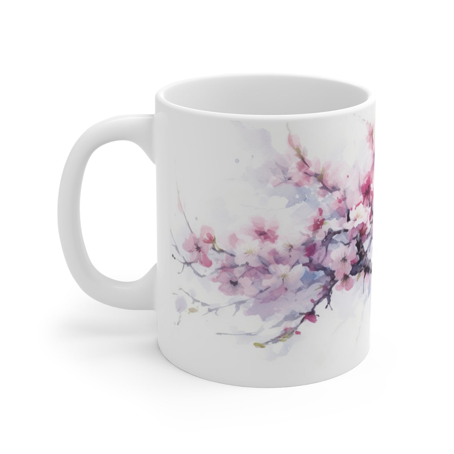 Sakura Serenity, Watercolored Japanese Cherry Blossom Collectible floral inspired 11oz Coffee mug.