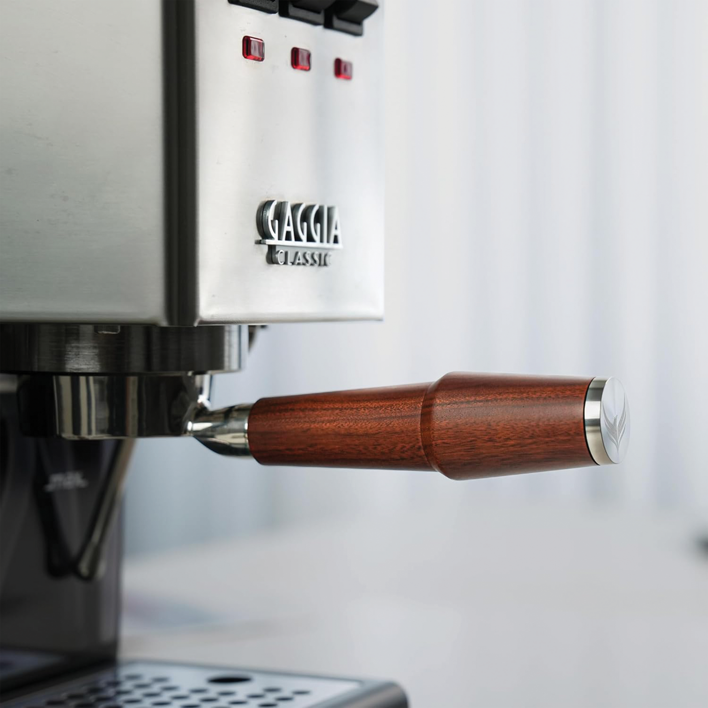 Knodos 58mm Bottomless Portafilter for Gaggia | Rosewood Handle | Includes 18–21g Basket