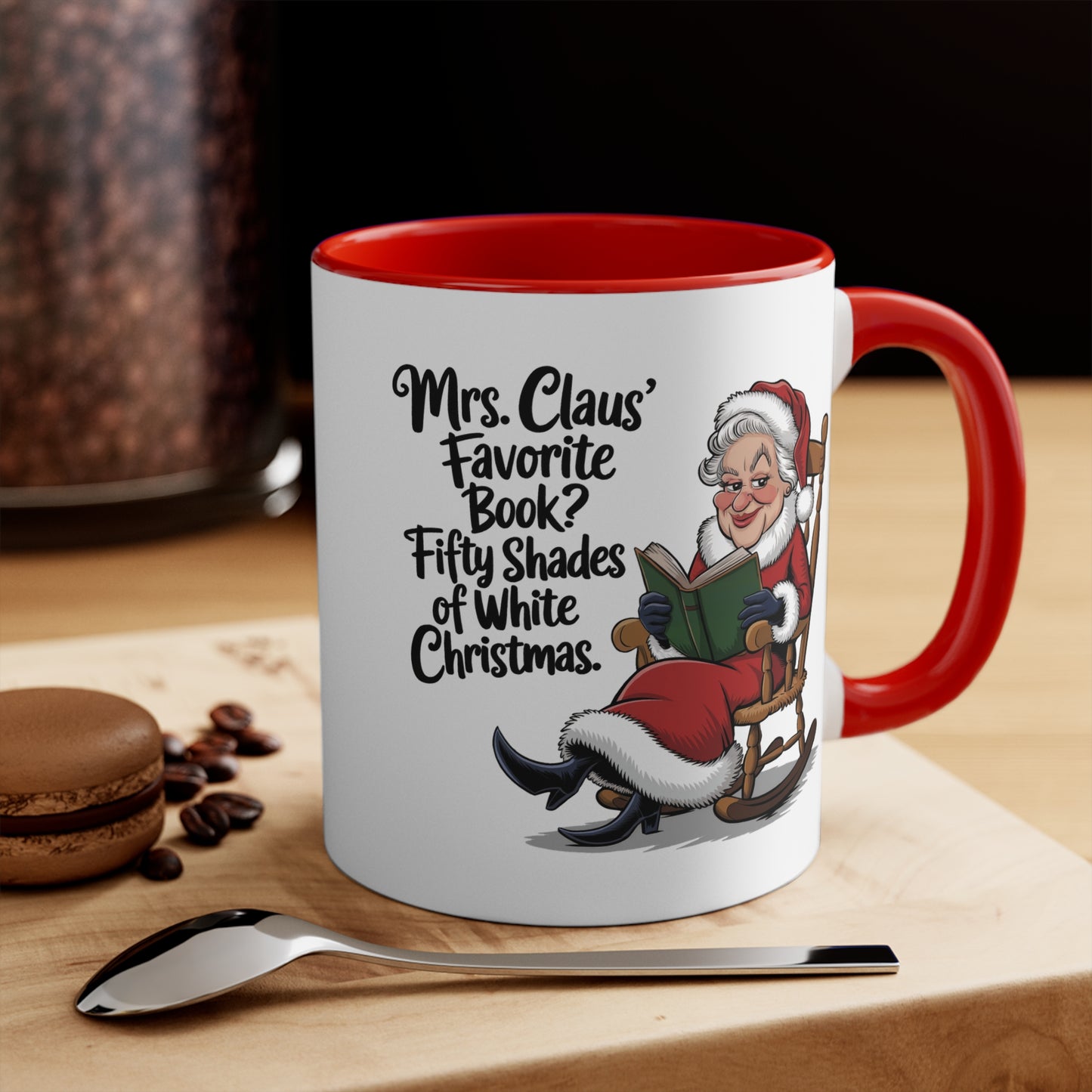 Mrs. Claus’ Favorite Book? 50 Shades of White Christmas – Funny Holiday Mug!