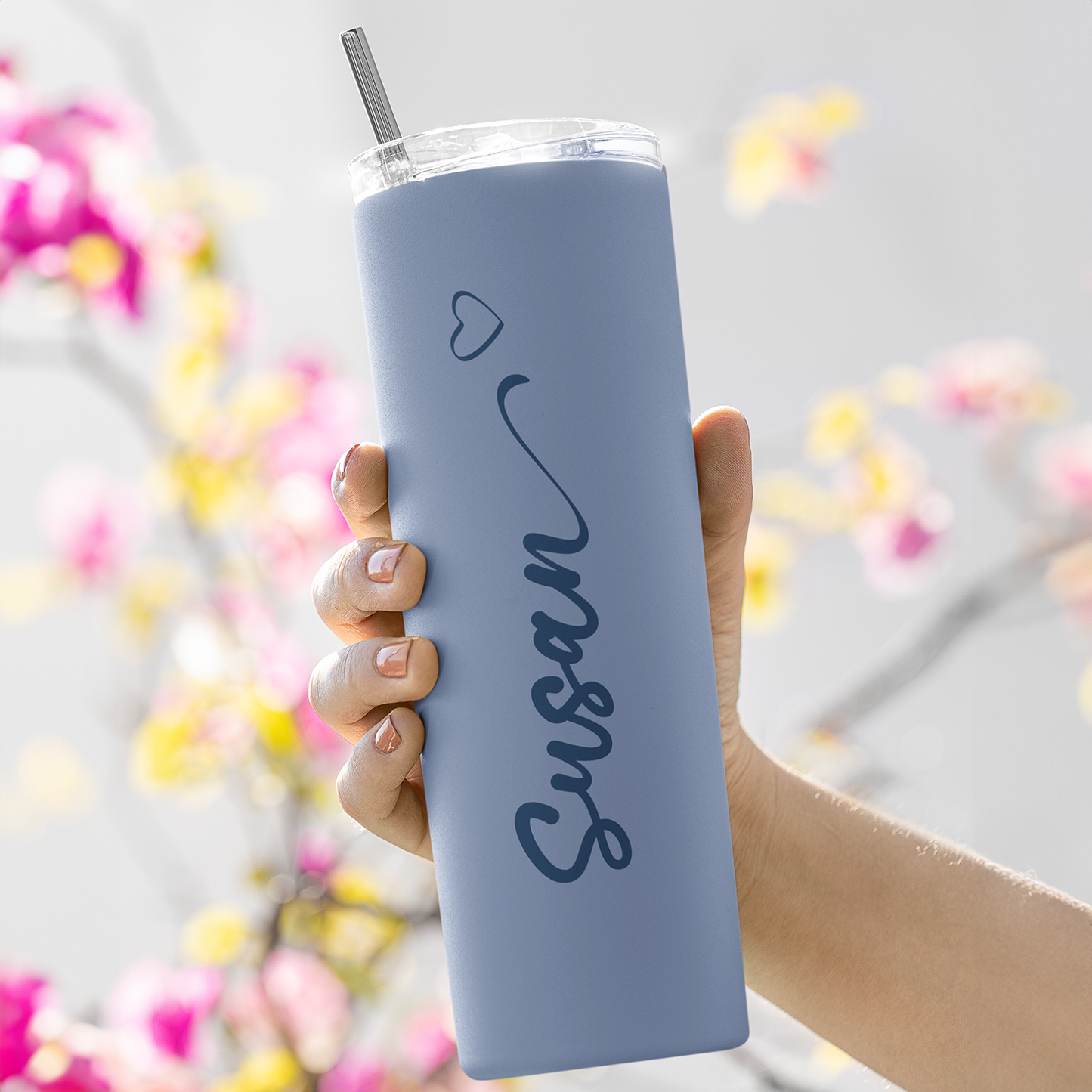 Personalized 20oz Skinny Tumbler – CHEER Edition