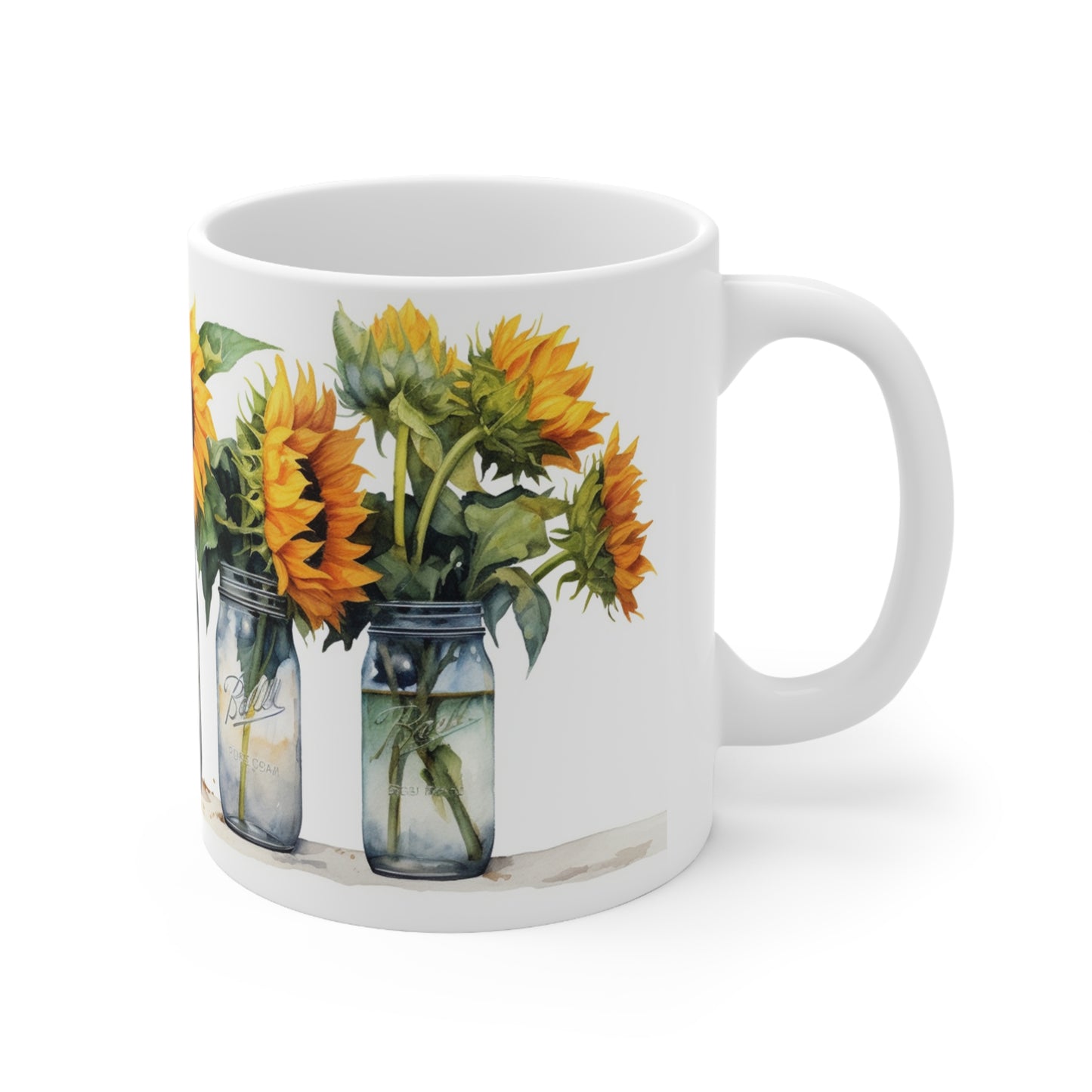 Sunflowers, Watercolor series 11oz coffee mug.